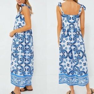 Tuckernuck Beach NEW Majolica Tile Tie Shoulder Tilly Caftan Maxi Dress Size XXL